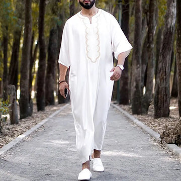 Luxurious Men's Graphic Arabic Jumpsuit Robe