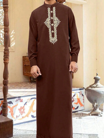 Embroidered Ethnic Muslim Men’s Robe