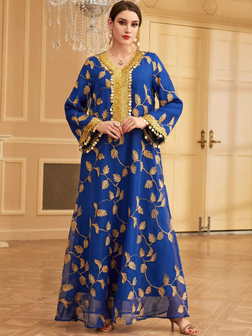 Vibrant Ramadan Printed Skirt Kaftan Robe