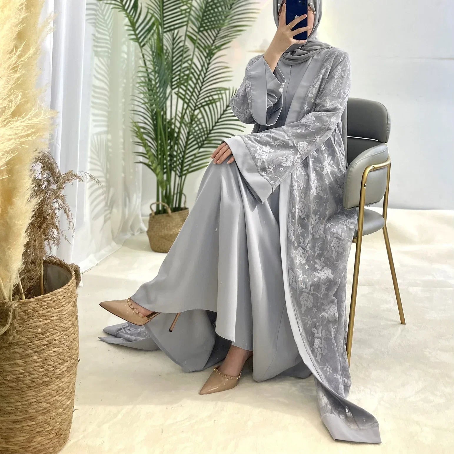 Embroidered Two-Piece Muslim Set