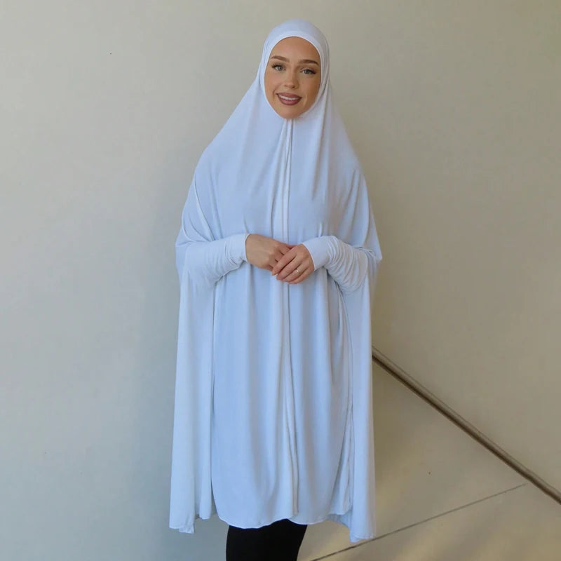 Elegant Full Cover Cotton Hemp Abaya Set